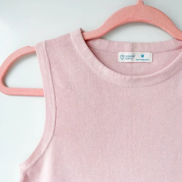Primark light pink knit sweater vest top - Picture 3 of 9